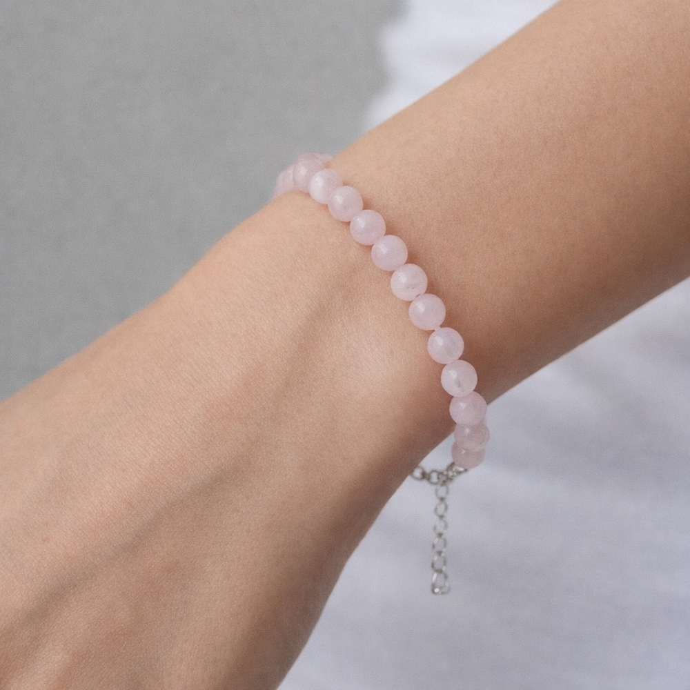 (6) Handmade Rose Quartz Bracelet